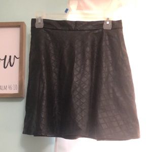 Black leather flare skirt- size medium/large